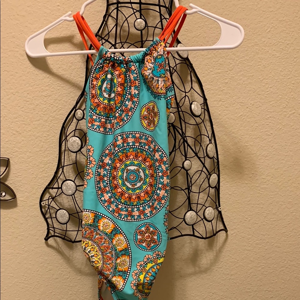Kanu Surf Kids Swim One Piece - Orange and Aqua